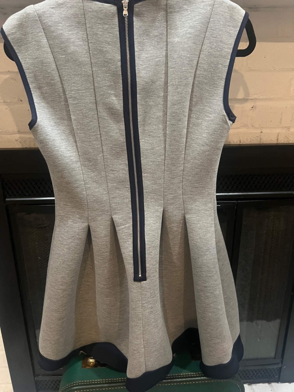 I CANT EVEN TAKE IT - LOVE LOVE - Gabby Skye Grey Mini Dress with Navy Trim - Picture 8 of 10